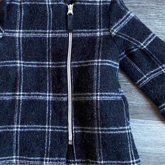 Cherokee Girls Plaid Peacoat Style Coat-Black/White-Size 18M-GUC - Picture 2 of 7